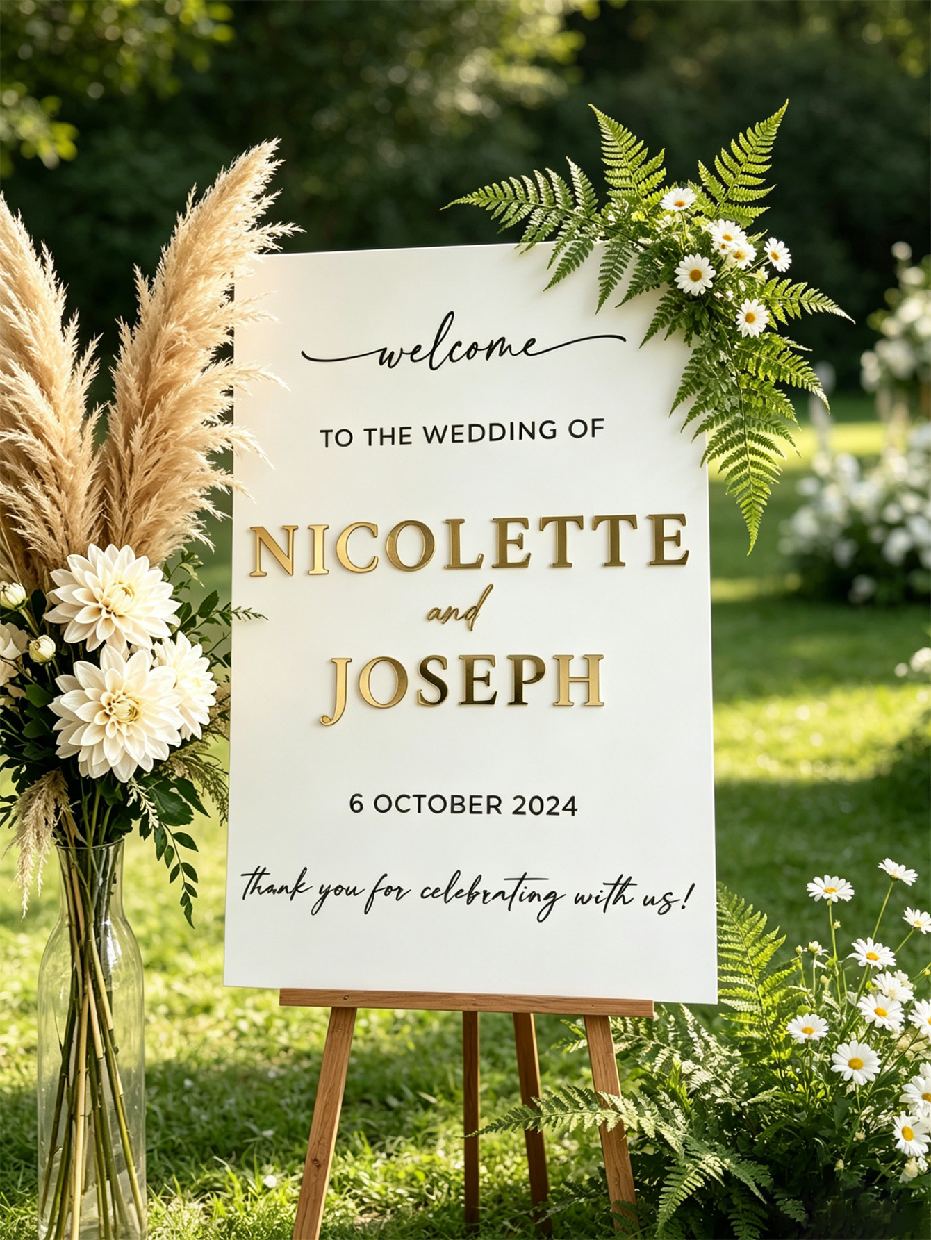 Wedding Welcome Sign - Personalized acrylic wedding welcome sign, modern and fashionable decoration of the wedding entrance. Welcome to our wedding sign